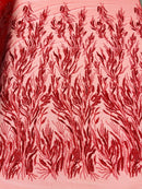 FANCY BEADED LACE ON MESH FABRIC (By The Yard) - New Creations Fabric & Foam Inc