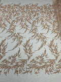 FASHION BEADED LACE ON GLITTER MESH FABRIC (By The Yard) - New Creations Fabric & Foam Inc