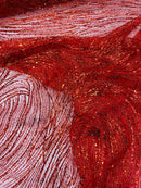 Fashion Glitter Design On A Mesh Lace Fabric| New Creations Fabric & Foam Inc. - New Creations Fabric & Foam Inc