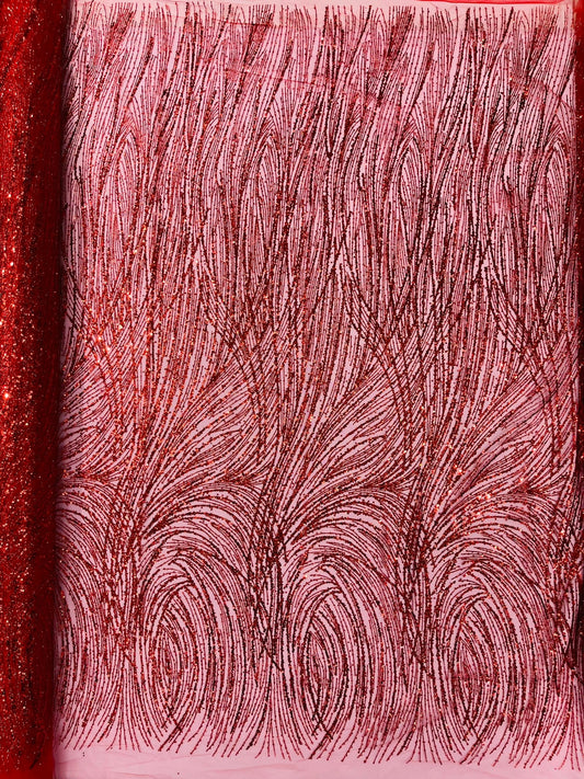 Fashion Glitter Design On A Mesh Lace Fabric| New Creations Fabric & Foam Inc. - New Creations Fabric & Foam Inc