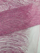 Fashion Glitter Design On A Mesh Lace Fabric| New Creations Fabric & Foam Inc. - New Creations Fabric & Foam Inc