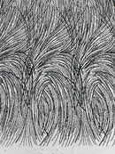 Fashion Glitter Design On A Mesh Lace Fabric| New Creations Fabric & Foam Inc. - New Creations Fabric & Foam Inc