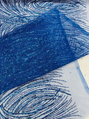 Fashion Glitter Design On A Mesh Lace Fabric| New Creations Fabric & Foam Inc. - New Creations Fabric & Foam Inc