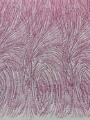 Fashion Glitter Design On A Mesh Lace Fabric| New Creations Fabric & Foam Inc. - New Creations Fabric & Foam Inc