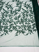 FASHION VINE BEADED LACE ON A MESH FABRIC (By The Yard) - New Creations Fabric & Foam Inc