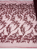 FASHION VINE BEADED LACE ON A MESH FABRIC (By The Yard) - New Creations Fabric & Foam Inc