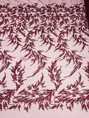 FASHION VINE BEADED LACE ON A MESH FABRIC (By The Yard) - New Creations Fabric & Foam Inc