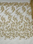 FASHION VINE BEADED LACE ON A MESH FABRIC (By The Yard) - New Creations Fabric & Foam Inc