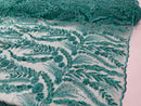 Feather and Vine Beaded Lace Fabric 54” Wide| New Creations Fabric & Foam Inc. - New Creations Fabric & Foam Inc