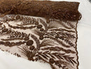 Feather and Vine Beaded Lace Fabric 54” Wide| New Creations Fabric & Foam Inc. - New Creations Fabric & Foam Inc