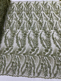 Feather and Vine Beaded Lace Fabric 54” Wide| New Creations Fabric & Foam Inc. - New Creations Fabric & Foam Inc