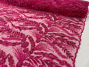 Feather and Vine Beaded Lace Fabric 54” Wide| New Creations Fabric & Foam Inc. - New Creations Fabric & Foam Inc