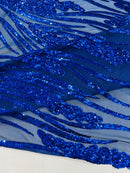 Feather damask shiny sequin design 54” Wide| New Creations Fabric & Foam Inc. - New Creations Fabric & Foam Inc