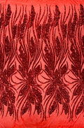 Feather damask shiny sequin design 54” Wide| New Creations Fabric & Foam Inc. - New Creations Fabric & Foam Inc