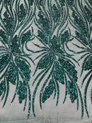 Feather damask shiny sequin design 54” Wide| New Creations Fabric & Foam Inc. - New Creations Fabric & Foam Inc