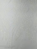 Feather damask shiny sequin design 54” Wide| New Creations Fabric & Foam Inc. - New Creations Fabric & Foam Inc