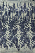 Feather damask shiny sequin design 54” Wide| New Creations Fabric & Foam Inc. - New Creations Fabric & Foam Inc
