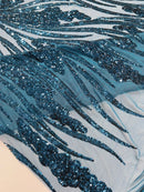 Feather damask shiny sequin design 54” Wide| New Creations Fabric & Foam Inc. - New Creations Fabric & Foam Inc