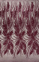 Feather damask shiny sequin design 54” Wide| New Creations Fabric & Foam Inc. - New Creations Fabric & Foam Inc