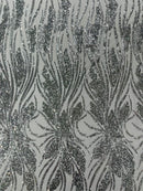 Feather damask shiny sequin design 54” Wide| New Creations Fabric & Foam Inc. - New Creations Fabric & Foam Inc