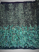 Feather Sequin Velvet Fabric 54" Wide| New Creations Fabric & Foam Inc. - New Creations Fabric & Foam Inc