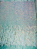 Feather Sequin Velvet Fabric 54" Wide| New Creations Fabric & Foam Inc. - New Creations Fabric & Foam Inc