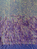 Feather Sequin Velvet Fabric 54" Wide| New Creations Fabric & Foam Inc. - New Creations Fabric & Foam Inc