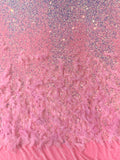 Feather Sequin Velvet Fabric 54" Wide| New Creations Fabric & Foam Inc. - New Creations Fabric & Foam Inc
