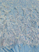 Feather Sequin Velvet Fabric 54" Wide| New Creations Fabric & Foam Inc. - New Creations Fabric & Foam Inc