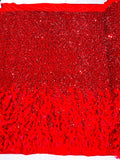 Feather Sequin Velvet Fabric 54" Wide| New Creations Fabric & Foam Inc. - New Creations Fabric & Foam Inc