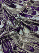 Feather Wing Sequin Fabric 54” Wide| New Creations Fabric & Foam Inc. - New Creations Fabric & Foam Inc