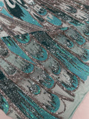 Feather Wing Sequin Fabric 54” Wide| New Creations Fabric & Foam Inc. - New Creations Fabric & Foam Inc