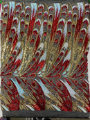 Feather Wing Sequin Fabric 54” Wide| New Creations Fabric & Foam Inc. - New Creations Fabric & Foam Inc