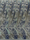 Feather Wing Sequin Fabric 54” Wide| New Creations Fabric & Foam Inc. - New Creations Fabric & Foam Inc