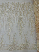 FIESTA BEADED LACE ON MESH FABRIC (By The Yard) - New Creations Fabric & Foam Inc