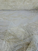 FIESTA BEADED LACE ON MESH FABRIC (By The Yard) - New Creations Fabric & Foam Inc