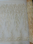 FIESTA BEADED LACE ON MESH FABRIC (By The Yard) - New Creations Fabric & Foam Inc