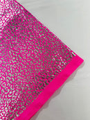 Foil leopard print on a stretch spandex fabric | New Creation Fabric & Foam - New Creations Fabric & Foam Inc