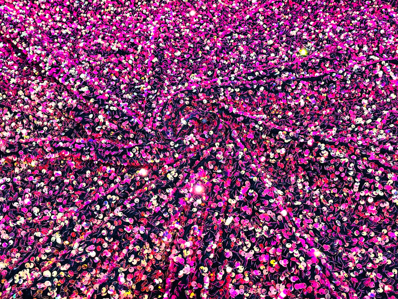 Fuchsia/Gold Iridescent Sequin Stretch Velvet Fabric 58 Inches wide /Prom/ Sold By The Yard.