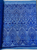 Geometric diamond sequin design on power mesh| New Creations Fabric & Foam Inc - New Creations Fabric & Foam Inc