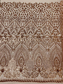 Geometric diamond sequin design on power mesh| New Creations Fabric & Foam Inc - New Creations Fabric & Foam Inc