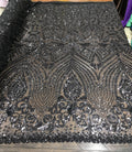 Geometric diamond sequin design on power mesh| New Creations Fabric & Foam Inc - New Creations Fabric & Foam Inc