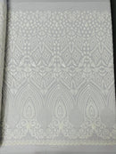 Geometric diamond sequin design on power mesh| New Creations Fabric & Foam Inc - New Creations Fabric & Foam Inc