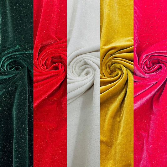 Glitter Stretch Velvet 58" Wide| New Creations Fabric & Foam Inc - New Creations Fabric & Foam Inc