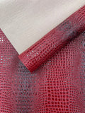Glossy Two Tone Gator Fake Leather Upholstery, 3D Crocodile Skin Texture| New Creations Fabric & Foam Inc. - New Creations Fabric & Foam Inc