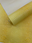 Glossy Two Tone Gator Fake Leather Upholstery, 3D Crocodile Skin Texture| New Creations Fabric & Foam Inc. - New Creations Fabric & Foam Inc