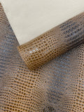 Glossy Two Tone Gator Fake Leather Upholstery, 3D Crocodile Skin Texture| New Creations Fabric & Foam Inc. - New Creations Fabric & Foam Inc