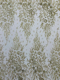 Big Glitter Damask Design On A Mesh Lace Fabric/Prom/Sold By The Yard