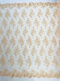GORGEUS BEADED LACE ON MESH FABRIC (By The Yard) - New Creations Fabric & Foam Inc