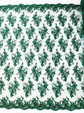 GORGEUS BEADED LACE ON MESH FABRIC (By The Yard) - New Creations Fabric & Foam Inc